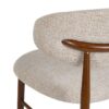 614627 Taburete alto diseño moderno acero acabado madera y tapizado beige