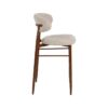 614627 Taburete alto diseño moderno acero acabado madera y tapizado beige