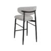 614629 Taburete alto de diseño moderno 65 acero negro y tapizado gris