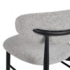 614629 Taburete alto de diseño moderno 65 acero negro y tapizado gris