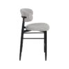 614629 Taburete alto de diseño moderno 65 acero negro y tapizado gris