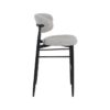 614630 Taburete alto de diseño moderno 75 acero negro y tapizado gris