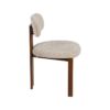 614631 Silla de diseño moderno acero acabado madera y tapizado beige