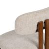 614632 Taburete alto de diseño moderno acero acabado madera y tapizado beige