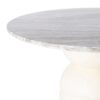 614757 Mesa de comedor diseño moderno 120 madera beige y mármol gris