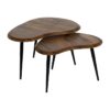 614763 Set de 2 mesas de centro diseño moderno 82-70 madera de mango y patas metal negro