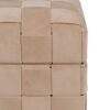 614796 Set de 2 puffs de diseño moderno 40-32 tapizado beige con trenzado