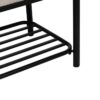 614799 Banco de diseño moderno 91 hierro negro y tapizado beige