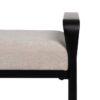 614800 Banco de diseño moderno 121 hierro negro y tapizado beige