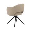 614812 Silla giratoria con reposabrazos diseño moderno hierro negro y tapizado beige
