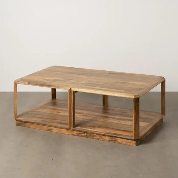 614964 Mesa de centro de diseño rústico 130 madera de mango natural