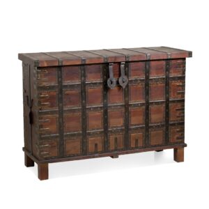 6820423 Baúl de diseño clásico ALHAMBRA 127 madera reciclada con detalles de metal