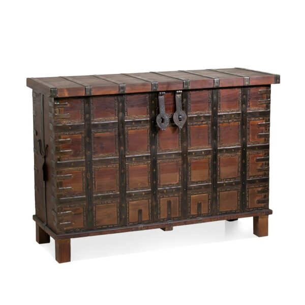 6820423 Baúl de diseño clásico ALHAMBRA 127 madera reciclada con detalles de metal