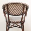 950908-MOK Silla con reposabrazos de diseño vintage RODEN aluminio acabado madera y textil blanco y marrón