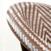 950908-MOK Silla con reposabrazos de diseño vintage RODEN aluminio acabado madera y textil blanco y marrón