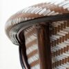 950908-MOK Silla con reposabrazos de diseño vintage RODEN aluminio acabado madera y textil blanco y marrón