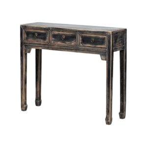 BF106 Consola de diseño oriental 100 madera de olmo negro con desgastes
