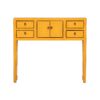 Consola de diseño oriental 100 madera de olmo amarillo con desgastes