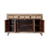 GM332 Aparador de diseño rústico oriental 154 madera antigua de pino con desgastes