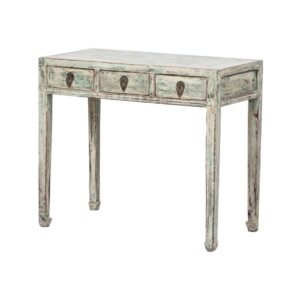 GM647 Consola de diseño oriental 97 madera antigua de pino verde con desgastes