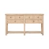 GM733 Consola de diseño oriental 163 madera de pino acabado natural 6 cajones