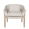 IBIZA-L-GL Sillón con reposabrazos para exterior diseño vintage madera natural y cuerda blanco grisáceo