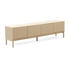 11518 Mueble de televisión de gran tamaño diseño moderno 200 color beige arena frente acanalado