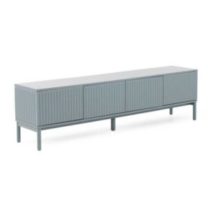 11519 Mueble de televisión de gran tamaño diseño moderno 200 color azul paloma frente acanalado