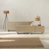 11524 Aparador de diseño moderno 180 color beige arena y frente con relieve