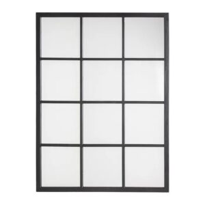 614995 Espejo tipo ventana 90 marco de madera de abeto color negro