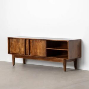 615138 Mueble de televisión de diseño rústico 150 madera de mango natural