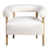 615247 Sillón butaca de diseño nórdico madera y tapizado bouclé beige