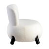 615249 Sillón butaca diseño moderno madera negro y tapizado bouclé blanco