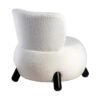 615249 Sillón butaca diseño moderno madera negro y tapizado bouclé blanco