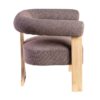 615252 Sillón butaca con reposabrazos madera formas redondeadas con tapizado gris rosa