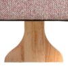 615252 Sillón butaca con reposabrazos madera formas redondeadas con tapizado gris rosa