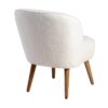 615282 Sillón butaca diseño moderno patas de madera y tapizado bouclé beige