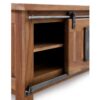 11510 Mueble de televisión de diseño rústico industrial 160 madera maciza de acacia y metal