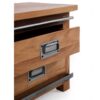 11510 Mueble de televisión de diseño rústico industrial 160 madera maciza de acacia y metal
