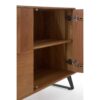 11513 Aparador de diseño rústico industrial 178 madera maciza reciclada y metal negro