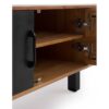 11514 Mueble de televisión diseño rústico industrial 178 madera maciza reciclada y metal negro