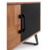 11514 Mueble de televisión diseño rústico industrial 178 madera maciza reciclada y metal negro
