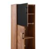 11515 Aparador alto de diseño rústico industrial 60 madera maciza reciclada y metal negro
