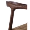 11587 Silla con reposabrazos diseño nórdico vintage madera de fresno y asiento trenzado