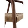 11587 Silla con reposabrazos diseño nórdico vintage madera de fresno y asiento trenzado