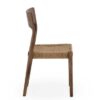 11588 Silla de diseño nórdico vintage madera de fresno y asiento trenzado