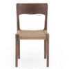 11588 Silla de diseño nórdico vintage madera de fresno y asiento trenzado