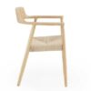 11594 Silla con reposabrazos de diseño nórdico vintage madera y asiento trenzado