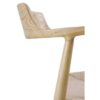 11594 Silla con reposabrazos de diseño nórdico vintage madera y asiento trenzado