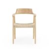 11594 Silla con reposabrazos de diseño nórdico vintage madera y asiento trenzado
